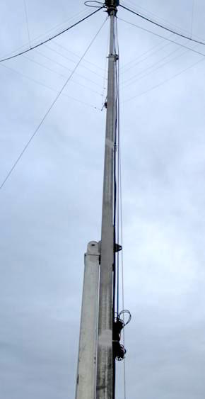 Original Hex Beam in place on the new mast.