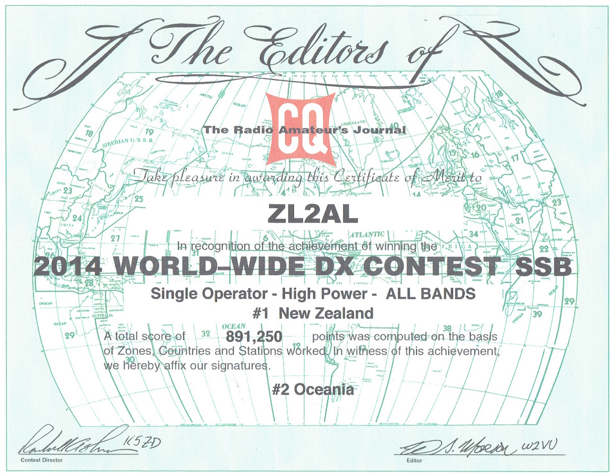 The biggest Contest in world. The CQWW sets the standard with over 7,000 entries every October from every country in the world. 