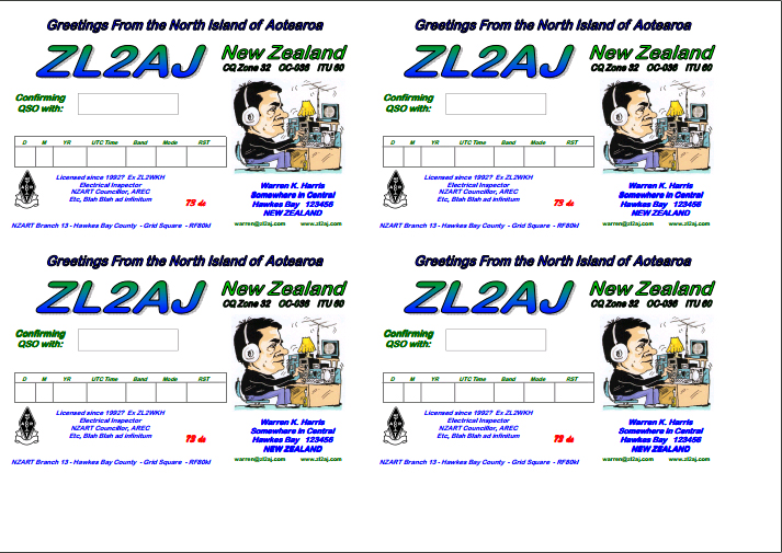 Design Print Your Own Qsls Lee Jennings Amateur Radio Zl2al