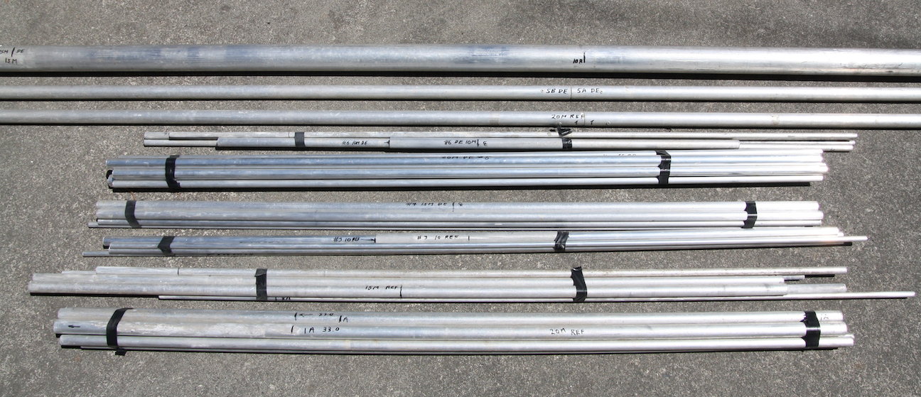 The element packs and boom made from new and used alloy tubing.