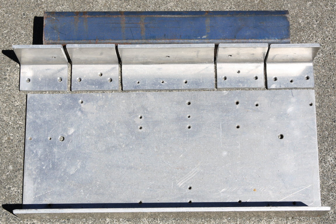 angle pieces cut from scrap aluminium